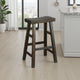 Flint Barstool Set of 2, Saddle Seat, Distressed Dark Brown Mahogany