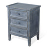 Rena Side End Table with 3 Drawers 19’’ Rustic Blue Mahogany Wood BM325311