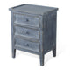 Rena Side End Table with 3 Drawers 19’’ Rustic Blue Mahogany Wood BM325311