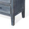 Rena Side End Table with 3 Drawers 19’’ Rustic Blue Mahogany Wood BM325311