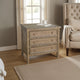 Rena Side End Table | 3 Drawers with Round Knobs | 28" Distressed Pebble Brown Mahogany Wood