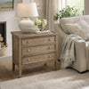 Rena Side End Table | 3 Drawers with Round Knobs | 28" Distressed Pebble Brown Mahogany Wood
