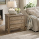 Rena Side End Table | 3 Drawers with Round Knobs | 28" Distressed Pebble Brown Mahogany Wood