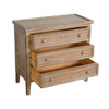 Rena Side End Table | 3 Drawers with Round Knobs | 28" Distressed Pebble Brown Mahogany Wood