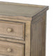 Rena Side End Table | 3 Drawers with Round Knobs | 28" Distressed Pebble Brown Mahogany Wood