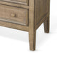 Rena Side End Table | 3 Drawers with Round Knobs | 28" Distressed Pebble Brown Mahogany Wood