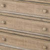 Rena Side End Table | 3 Drawers with Round Knobs | 28" Distressed Pebble Brown Mahogany Wood