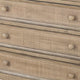 Rena Side End Table | 3 Drawers with Round Knobs | 28" Distressed Pebble Brown Mahogany Wood