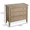 Rena Side End Table | 3 Drawers with Round Knobs | 28" Distressed Pebble Brown Mahogany Wood