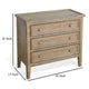 Rena Side End Table | 3 Drawers with Round Knobs | 28" Distressed Pebble Brown Mahogany Wood