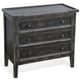 Rena Side End Table with 3 Drawers 28’’ Rustic Black Mahogany Wood