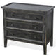 Rena Side End Table with 3 Drawers 28’’ Rustic Black Mahogany Wood