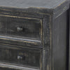 Rena Side End Table with 3 Drawers 28’’ Rustic Black Mahogany Wood