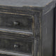 Rena Side End Table with 3 Drawers 28’’ Rustic Black Mahogany Wood
