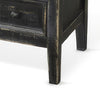 Rena Side End Table with 3 Drawers 28’’ Rustic Black Mahogany Wood