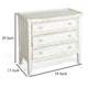 Rena Side End Table with 3 Drawers 28’’ Rustic White Mahogany Wood BM325318