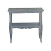 Rena Side End Table Scallop Trim 28’’ Distressed Blue Mahogany
