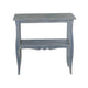 Rena Side End Table Scallop Trim 28’’ Distressed Blue Mahogany