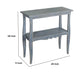 Rena Side End Table Scallop Trim 28’’ Distressed Blue Mahogany