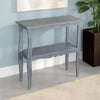 Rena Side End Table, Scallop Trim, 28" Distressed Blue Mahogany