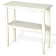 Rena Side End Table Scallop Trim 28’’ Distressed White Mahogany BM325323