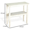 Rena Side End Table Scallop Trim 28’’ Distressed White Mahogany BM325323