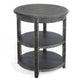 Rena Side End Table with 2 Shelves 24’’ Round Black Mahogany Wood BM325325