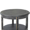 Rena Side End Table with 2 Shelves 24’’ Round Black Mahogany Wood BM325325