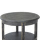 Rena Side End Table with 2 Shelves 24’’ Round Black Mahogany Wood BM325325