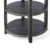 Rena Side End Table with 2 Shelves 24’’ Round Black Mahogany Wood BM325325