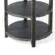Rena Side End Table with 2 Shelves 24’’ Round Black Mahogany Wood BM325325