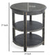 Rena Side End Table with 2 Shelves 24’’ Round Black Mahogany Wood BM325325