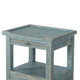 Rena Side End Table 2 Drawers Pull-Out Tray 17’’ Green Mahogany