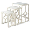 Rena 3 Piece Nesting Accent Table Set Slatted Rustic White Mahogany