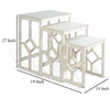 Rena 3 Piece Nesting Accent Table Set Slatted Rustic White Mahogany