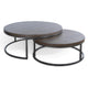 Rena 2 Piece Nesting Coffee Tables Dark Brown Mahogany Black Metal BM325338
