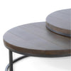 Rena 2 Piece Nesting Coffee Tables Dark Brown Mahogany Black Metal BM325338