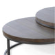 Rena 2 Piece Nesting Coffee Tables Dark Brown Mahogany Black Metal BM325338