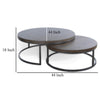 Rena 2 Piece Nesting Coffee Tables Dark Brown Mahogany Black Metal BM325338