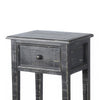 Rena Side End Table with 1 Drawer 17’’ Rustic Black Mahogany Wood BM325341