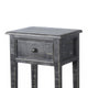 Rena Side End Table with 1 Drawer 17’’ Rustic Black Mahogany Wood BM325341