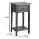 Rena Side End Table with 1 Drawer 17’’ Rustic Black Mahogany Wood BM325341