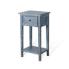 Rena Side End Table with 1 Drawer 17’’ Rustic Blue Mahogany Wood BM325342