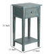 Rena Side End Table with 1 Drawer 17’’ Rustic Green Mahogany Wood BM325343