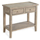 Rena Side End Table, 2 Drawers, 1 Shelf, 28" Light Brown Mahogany