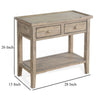 Rena Side End Table 2 Drawers 1 Shelf 28’’ Light Brown Mahogany