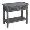 Rena Side End Table 2 Drawers 1 Shelf 28’’ Rustic Black Mahogany