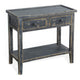 Rena Side End Table 2 Drawers 1 Shelf 28’’ Rustic Black Mahogany