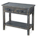 Rena Side End Table 2 Drawers 1 Shelf 28’’ Rustic Black Mahogany