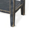 Rena Side End Table 2 Drawers 1 Shelf 28’’ Rustic Black Mahogany